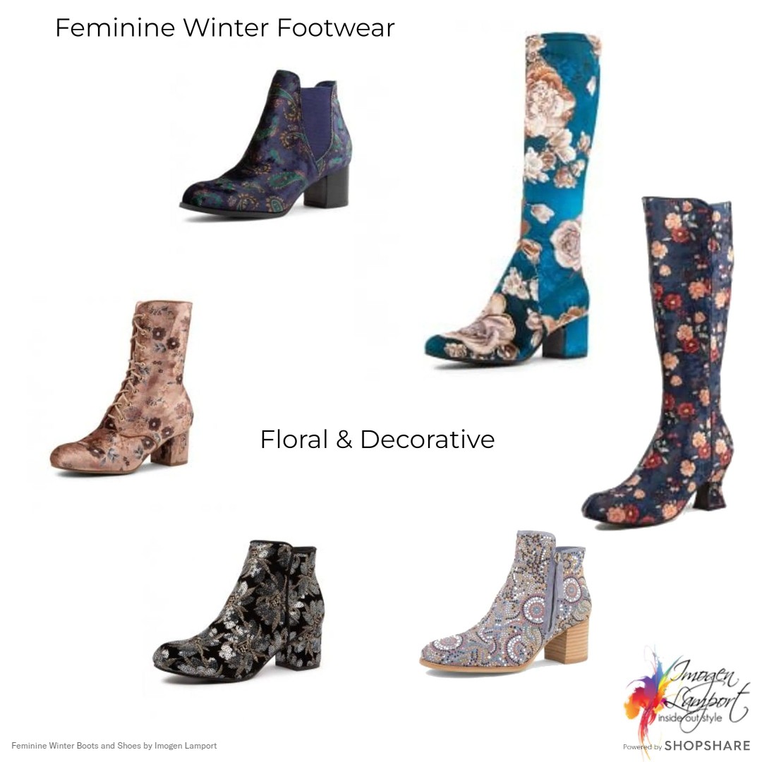Feminne winter footwear - floral finish
