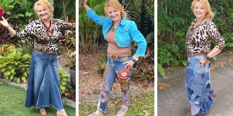 jill chivers upcycled denim Upcycle and customised denim projects by Jill Chivers