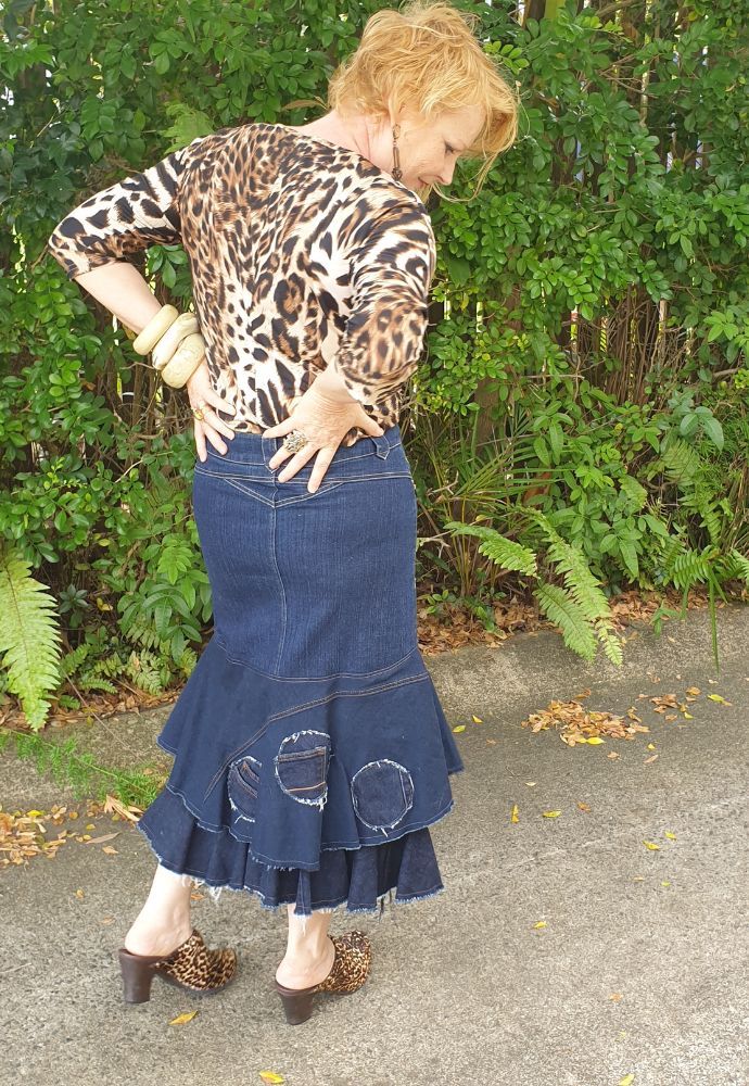 Denim skirt outlet upcycle