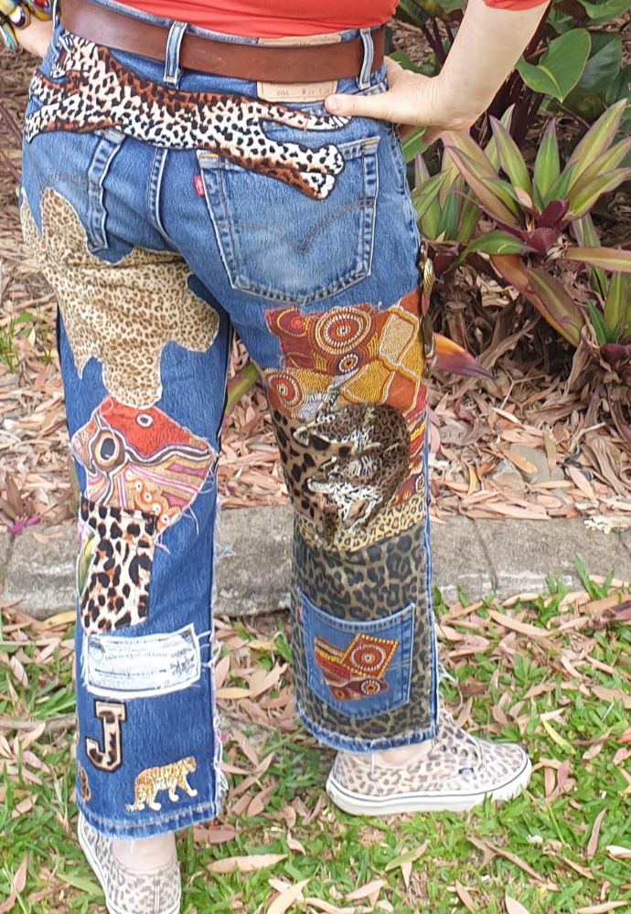 Embellished jeans back view