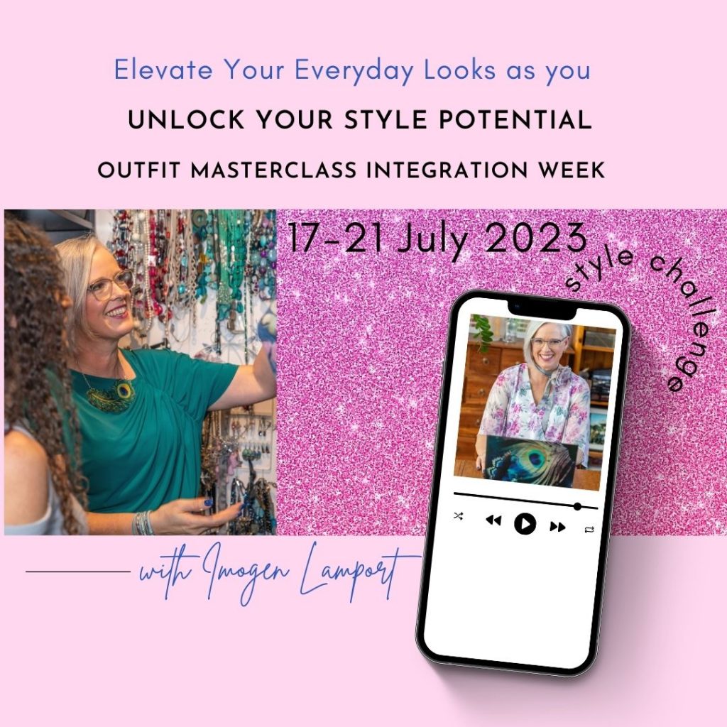 outfit masterclass integration week 17-21 July 2023 with Imogen Lamport - discover how to make stylish outfits and get support and guidance for 5 days