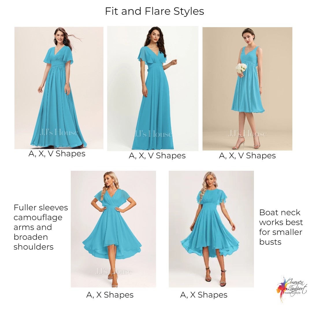 Bridesmaid Dresses to Flatter Each Figure fit and flare