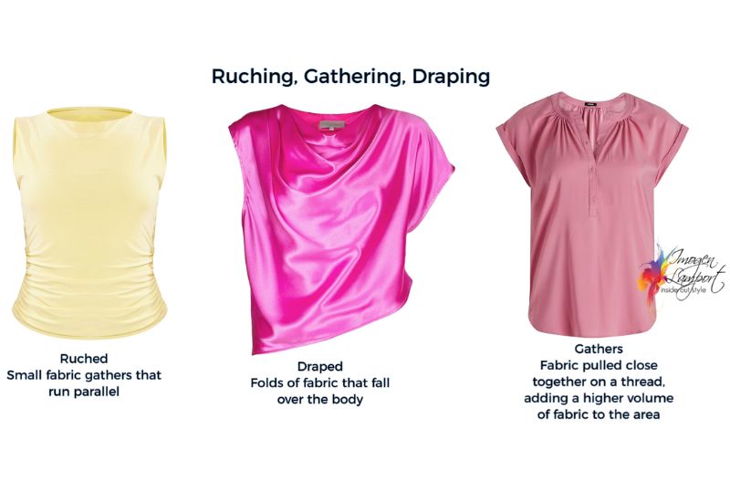 What's the difference betweern ruching, gathering and draping