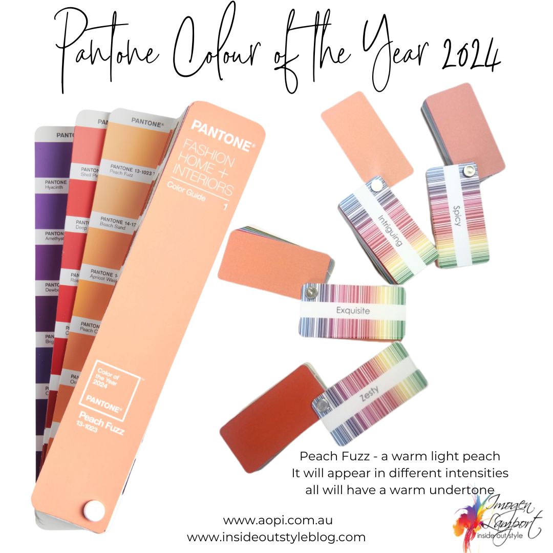 Pantone colour of the year 2024 Peach Fuzz fits with warm light palettes