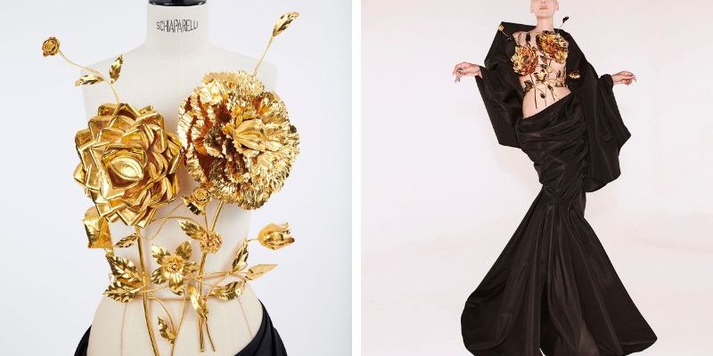 Image credit: Installation view of designs by Maison Schiaparelli on display in NGV Triennial from 3 December 2023 to 7 April 2024 at NGV International, Melbourne. Photo: Sean Fennessy