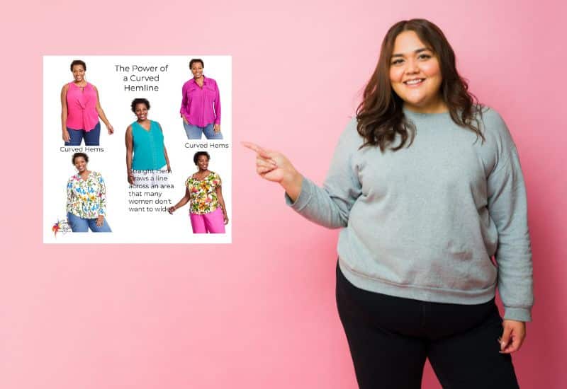 The slimming power of curved hems on your tops The slimming power of rounded or curved hems on your tops