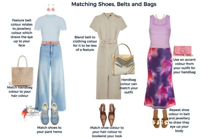 matching shoes, bags and belts in your outfits How to choose the colour of your shoes, bags and belts - what should they match in your outfits?