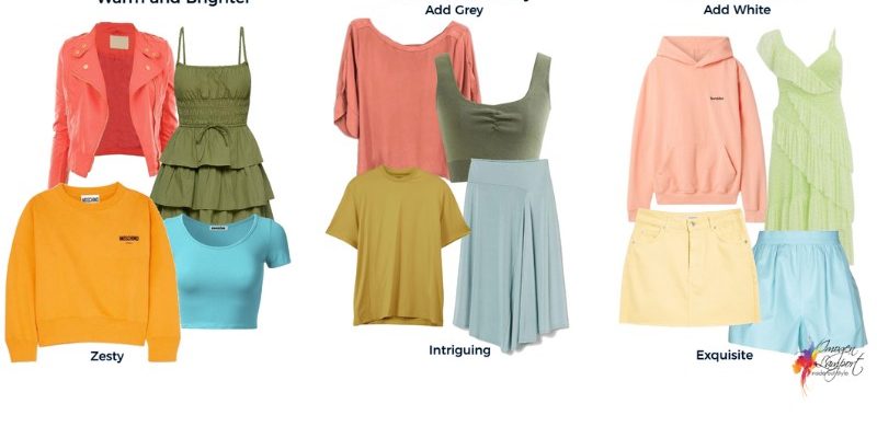 warm light colours with different intensities Warm light colours and how they change depending on the intensity - adding grey vs adding white