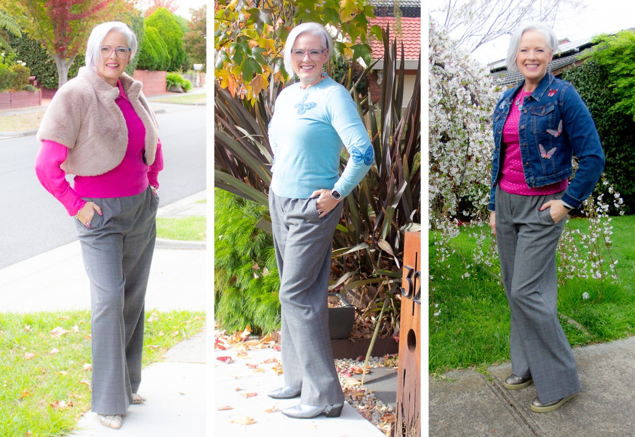 same check pant 3 outfits