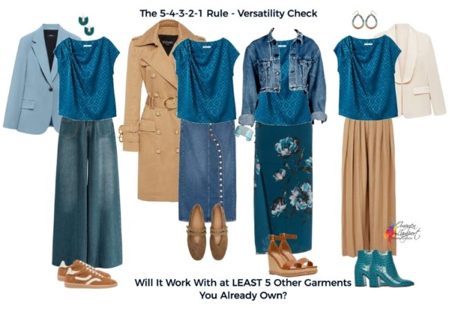 versatility check 5-4-3-2-1 Rule - Versatility check - does it work with at least 5 other garments you already own