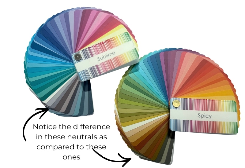 See the differene between neutrals in a warm palette as compared to a cool one