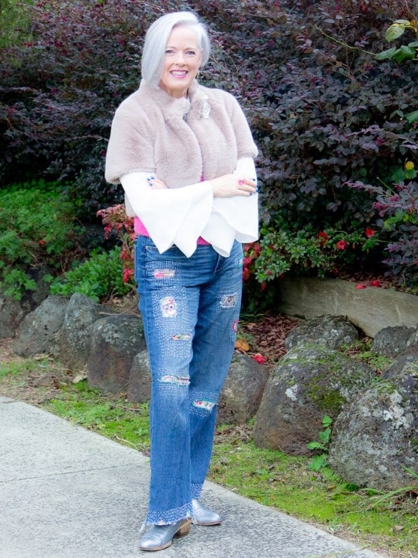 self embellished jeans with sashiko and boro
