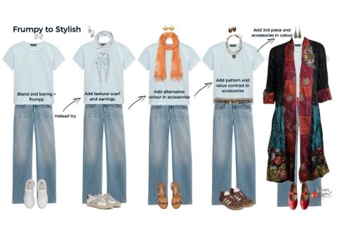 Frumpy to stylish with accessories Frumpy to stylish with accessories