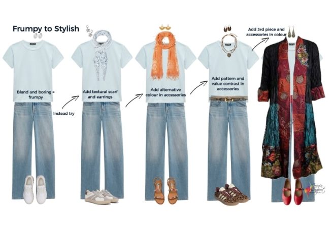 Frumpy to stylish with accessories Frumpy to stylish with accessories