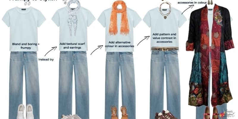 Frumpy to stylish with accessories