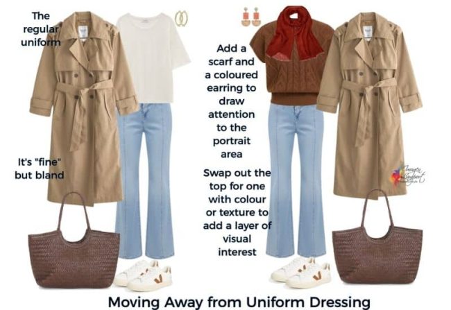stop wearing a uniform and add some personality and visual interest